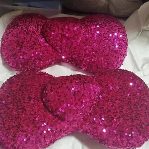 Pink sequin pillows set of 2